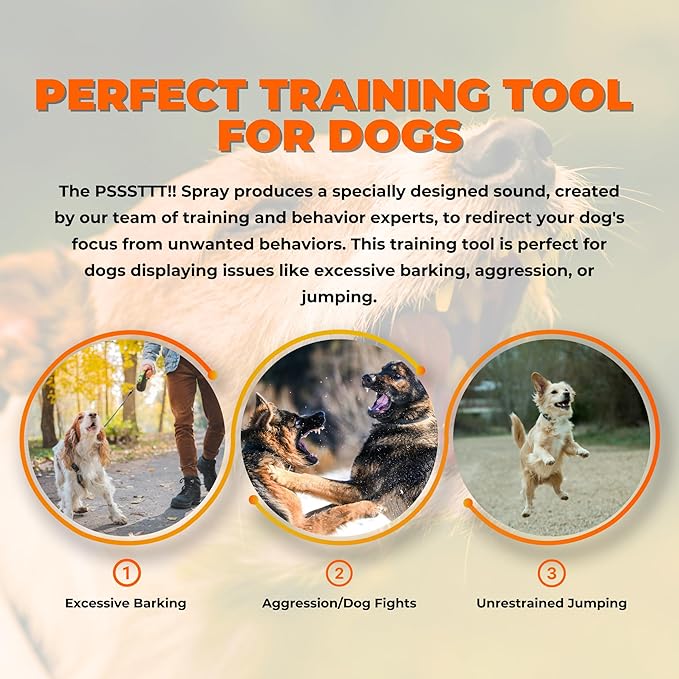 PSSSTTT! Max Size! Spray for Dogs 12 FL OZ (340g) - Effective Behavior Training for Dogs, Dog Corrector Fight Deterrent - Safe & Humane, Air Spray for Dogs, Air Horn for Dogs Training