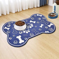 Dog Cat Mat for Food and Water,Rapid Absorbent Pet Feeding Mat, Bone Shaped Dog Placemat Bowl Mat with Rubber Backing,No Stains Pet Food Mats Indoor, Pet Accessories Supplies,Blue 12"×18"