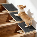 Wooden Dog Ramp for Stairs, 3 Pack Foldable Anti-Slip Pet Steps for Small Dogs, Low-Angle Stair Ramp for Senior, Short-Legged, Injured & Recovery Pets