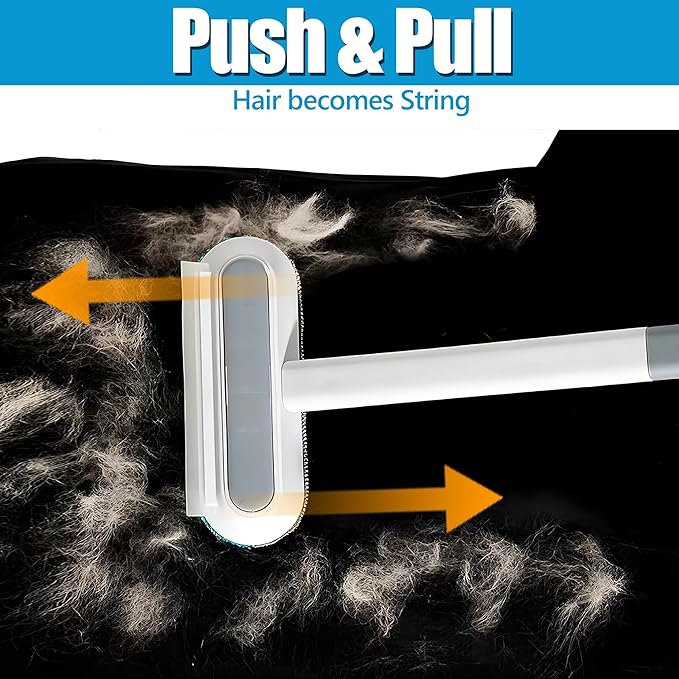 Pet Hair Removal Tool 2 Pieces, Dog and Cat Hair Remover for Couch Carpet Furniture, 4 in 1 Multifunctional Pet Hair Removal Broom, Cleaning Brush for Window Tile, Reusable Washable