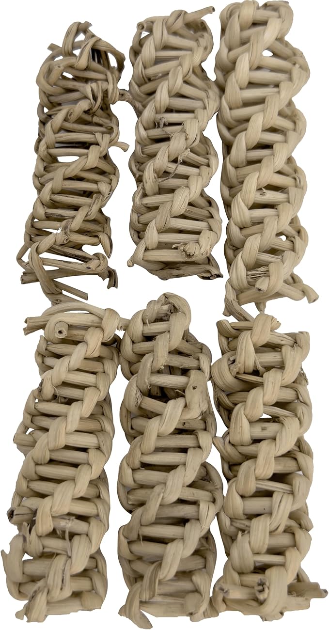 5305 Pk6 Small Vine Twists - Natural Bird Foot Toys, Handmade Vine Twists, Air Dried, Versatile, Easy for Birds to Interact with and chew, Great for Small pet Budgie Finch Lovebird Parrotlet