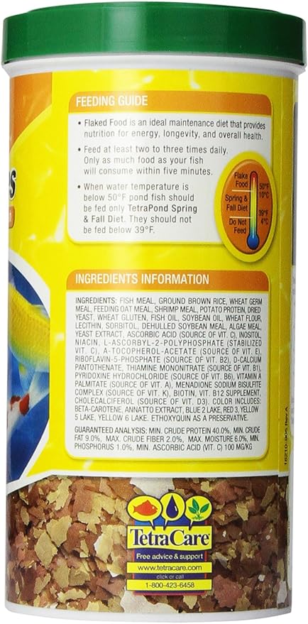 TetraPond Pond Flakes,Complete Nutrition for Smaller Pond Fish,Fish Food for Goldfish and Koi-Fish,6.35 Ounces,(Pack of 2)