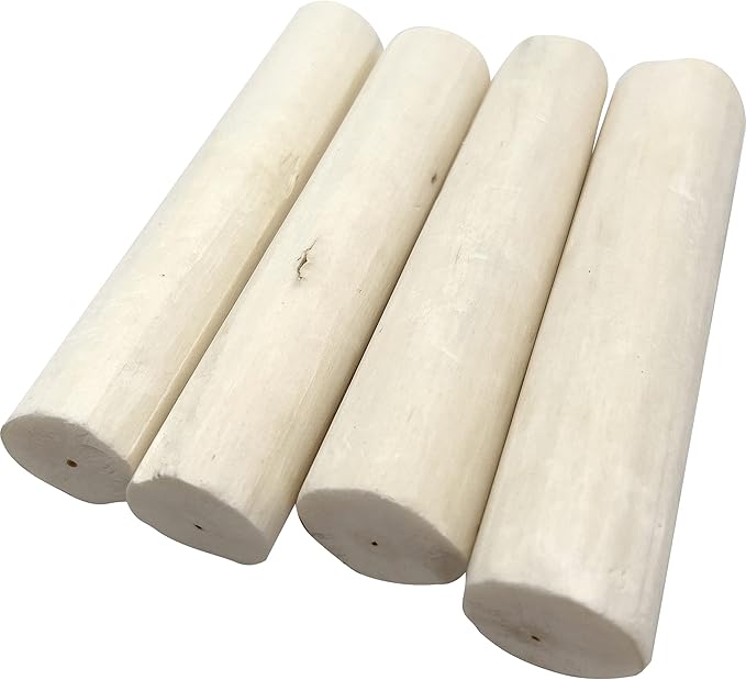 by M&M 5500 Natural Sola Log PK4 - Handcut Sola Wood Bird Foot Toys, Lightweight Chewable Logs, All Natural, Easy for Pets to Shred with Beaks and Feet, Great of Birds
