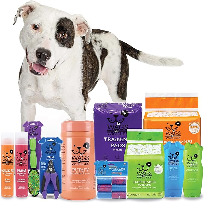 Wags & Wiggles Polish Multipurpose Wipes for Dogs, Very Berry Scent - Scented Dog Wipes Clean & Condition Your Dog's Coat Without A Bath, 100 Count