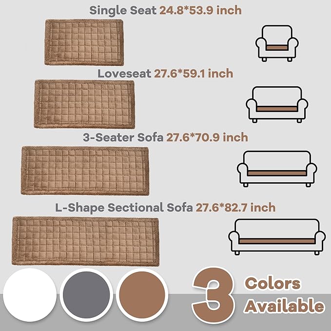 Washable Dog Couch Cover Protector, Non Slip Dog Bed Mat Machine Washable Large Blanket for Dogs, Pet Couches Covers for Sofa (Coffee, 24.8 * 53.9 '')