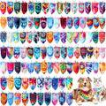 200 Pcs Tie Dye Dog Bandanas Bulk Pet Bibs Colorful Triangle Scarf Tie Dye Pet Bandanas for Medium Large Dogs Spring Summer Birthday Costume Decoration