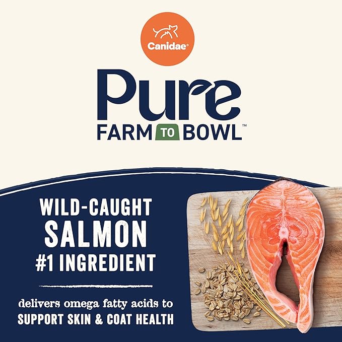 Canidae Pure Farm to Bowl Wild-Caught Salmon & Oatmeal, Puppy, Dog Food, 4lb