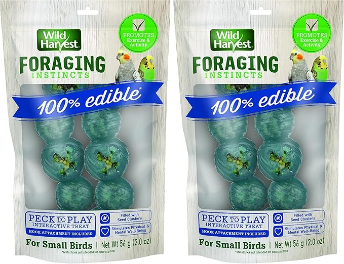 Wild Harvest Foraging Instincts Peck n’ Play Interactive Treat, 2 Ounce, for Small Birds (Pack of 2)