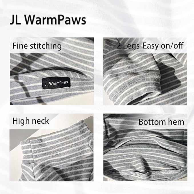 Fleece Sphynx Cat Clothes Soft Hairless Cat Clothes Pullover Cat Sweater for Chihuahua All Season Light and Warm Kitten Cloth for Cats Only Puppy Clothes Small Dog Sweater (Gray Striped, Large)