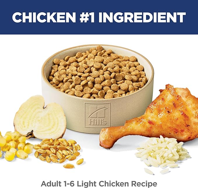 Hill's Science Diet Light Adult 1-6 Dry Cat Food for Weight Management Support, Chicken Recipe, 4 lb. Bag