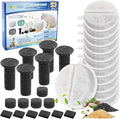 12 Set Cat Water Fountain Filter Replacement - Compatible With 84oz/2.5L Automatic Pet Fountain for Dogs (Includes 18 Foam/Sponge Mufflers)