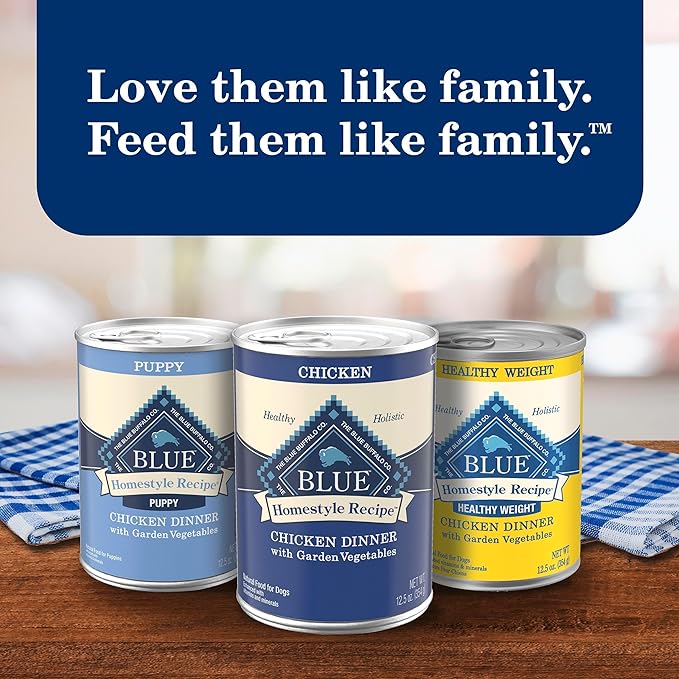 Blue Buffalo Homestyle Recipe Chicken Dinner with Garden Vegetables Wet Dog Food for Adult Dogs, Chicken Recipe, 12.5 oz. Cans, 3 Count