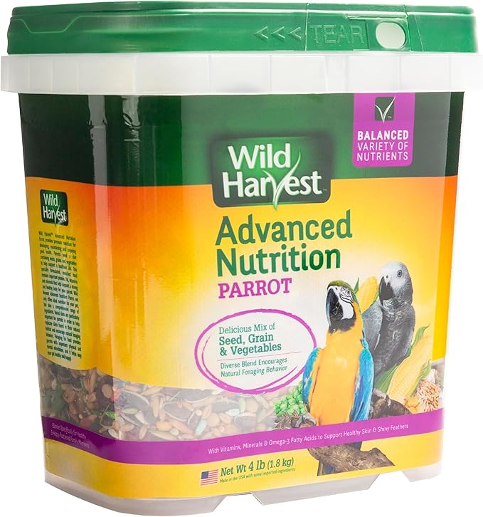 Wild Harvest Advanced Nutrition Parrot, 4 Pounds, Seed, Grain And Vegetable Mix