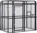 Large Walk-in Cages Heavy Duty Bird Cage Outdoor Aviary Parrot Macaw Conure Lovebird Pet House Finch Parakeet Cockatiel Macare Birdcages Black