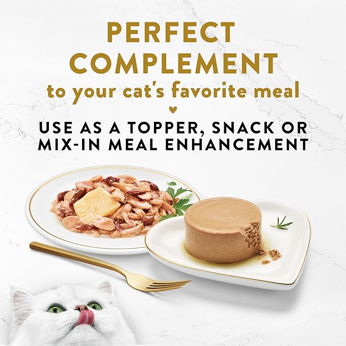 Fancy Feast Purina Appetizers Lickable Grain Free Wet Cat Food Topper Skipjack Tuna Appetizer with Sole - 1.1 oz. Trays,(Pack of 20)