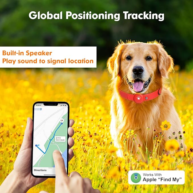 BONSO 2-in-1 GPS Tracker for Dogs: Smart Collar with Real-Time Location, No Monthly Fee, Unlimited Range (iOS Only) GPS Tracker Dog Collar- Ideal for Small, Medium Large Dogs(Tracker Included)