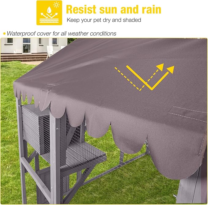 Aivituvin Catio Large Walk in Outdoor Cat Enclosure with Removable Back Door for Window and Pet Door Connection 55" D