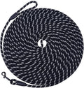 Long Dog Leash for Training 50Ft-Reflective Nylon Rope with Swivel Hook-Recall Agility Lead for Large Small Medium Dogs Outside Walking Hiking-Black