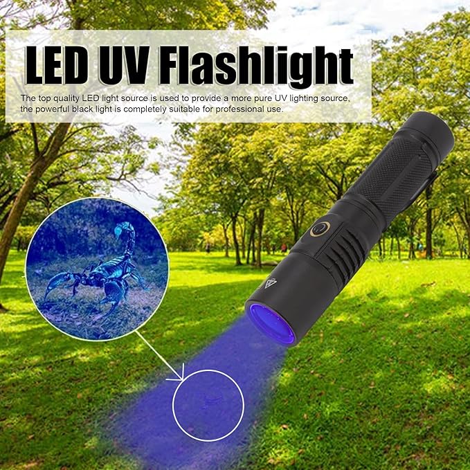 FTVOGUE Flashlight LED Black Light for Pet Urine Detection, Mineral Solidified