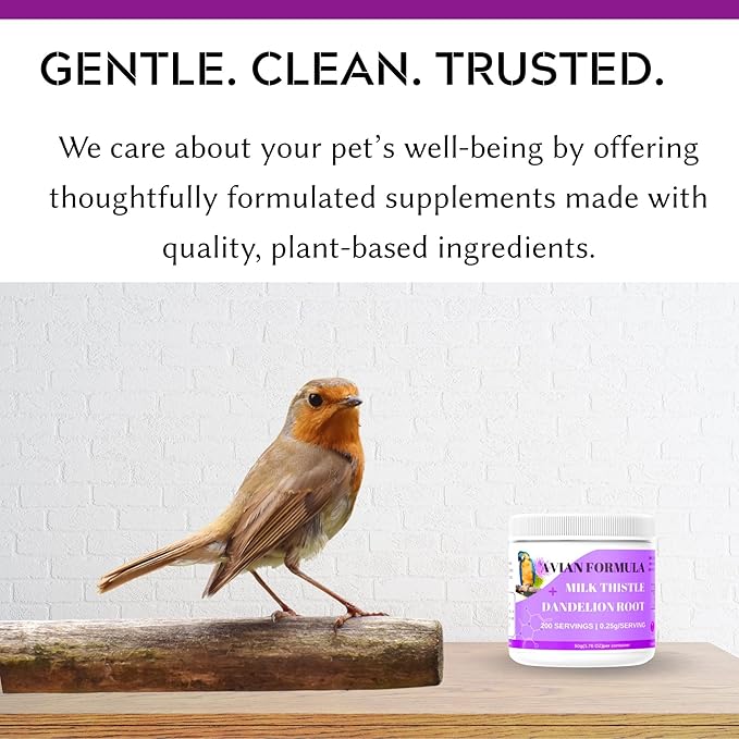 Milk Thistle & Dandelion Root Supplement for Birds – Active Liver Support Powder, Liver Formula for Parrots, 200 Servings