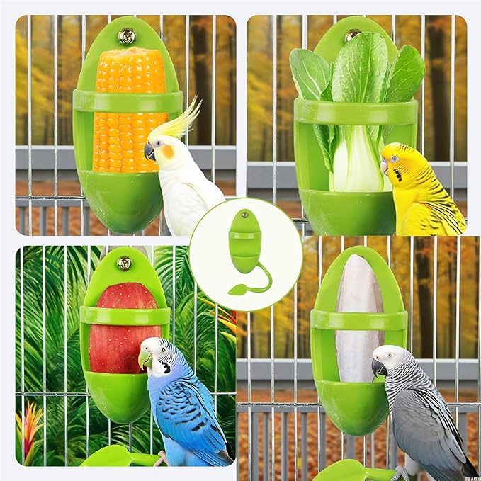 2pcs Cuttlebone Holder for Bird Cage, Plastic Food Holder for Cuttlebone for Birds, Parakeets, Cockatiels, Budgies and Finches - Cuddle Bones Feeding Rack