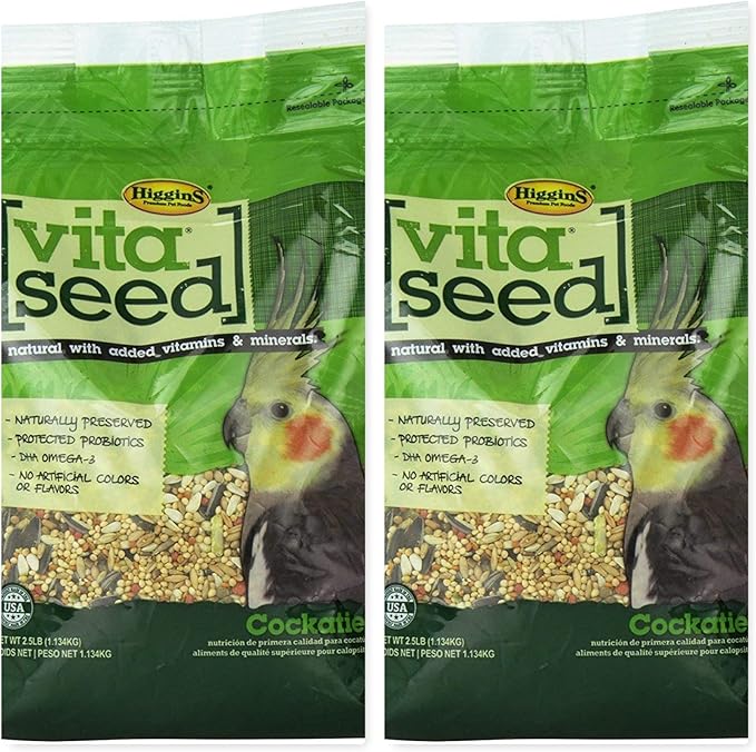 Higgins 2 Pack of Vita Seed Natural Blend Cockatiel Food, 2.5 Pounds Each