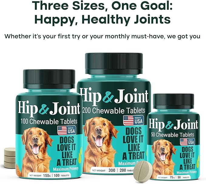 Natureflow Hip and Joint Supplement for Dogs, Arthritis Dog Joint Supplement with Green-Lipped Mussel, Glucosamine, MSM & Chondroitin, Zero Sugar Chewable Pills, Made in USA, Large Medium Small Breeds