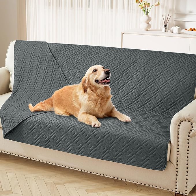 hyha Waterproof Dog Blanket, Soft Dog Bed Cover Pet Blankets, Waterproof Sofa Couch Cover for Dogs Washable, Reversible Pet Couch Covers for Sofa Furniture (68x82 Inch, Dark Grey/Dark Grey)