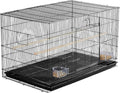Topeakmart Pet Products Stackable Rectangle Flight Bird Cages for Small Birds Parrots Parakeets Cockatiels Conures Budgies Lovebirds Canaries Finches w/Slide-Out Tray