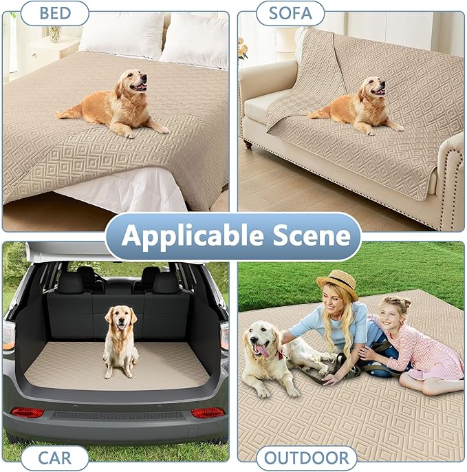 hyha Waterproof Dog Blanket, Soft Dog Bed Cover Pet Blankets, Waterproof Sofa Couch Cover for Dogs Washable, Reversible Pet Couch Covers for Sofa Furniture (52x82 Inch, Taupe/Taupe)