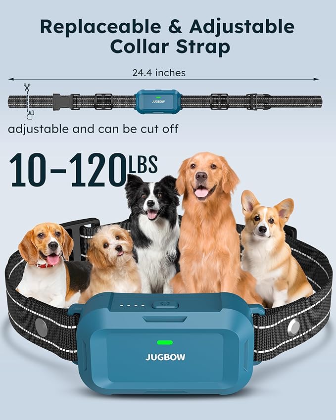 Jugbow Dog Shock Collar - 4200FT Dog Training Collar with Remote, IPX7 Waterproof Electric Collar with 4 Training Modes, Security Lock, Rechargeable e-Collar for Dogs 10-120lbs(2 Pack)