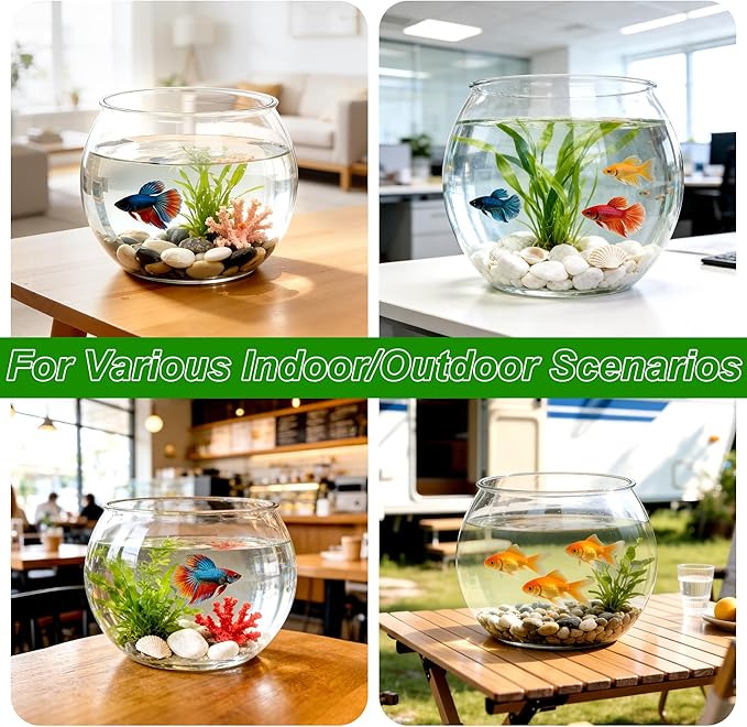 5 Gallon Plastic Fish Tank Large Clear Bowl, Classic Round Bowl Shatterproof Sturdy Jar for Indoor Outdoor, Used as Aquarium, Vase, Storage Container, Decoration, or Other DIYs, Easy to Carry