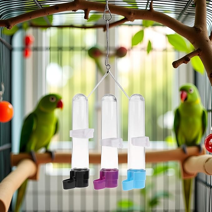 1Pc Bird Water Dispenser Automatic Feeder Hanging Food Container for Parrot Parakeet Cage Accessories (Random Color)