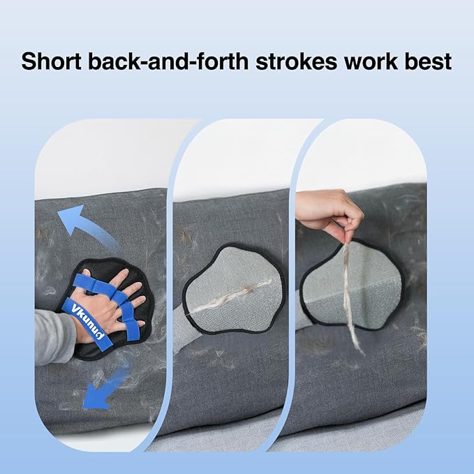 Pet Hair Removal Glove, Reusable Fabric Hair Remover Tool for Clothes, Furniture, Sofa, Carpet, Bedding, Car Seats(2PCS)