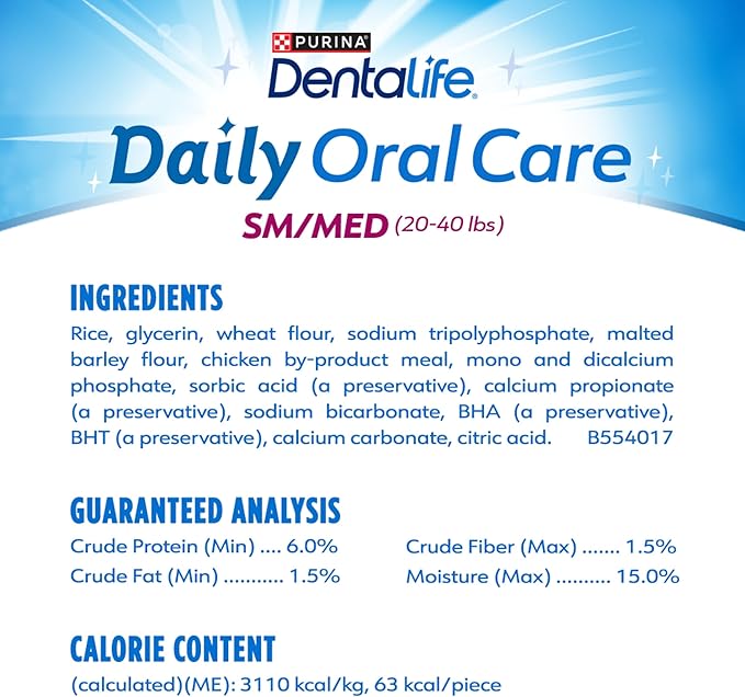 Purina DentaLife Daily Oral Care Dog Dental Chews for Small and Medium Breed Dogs - 120 ct.