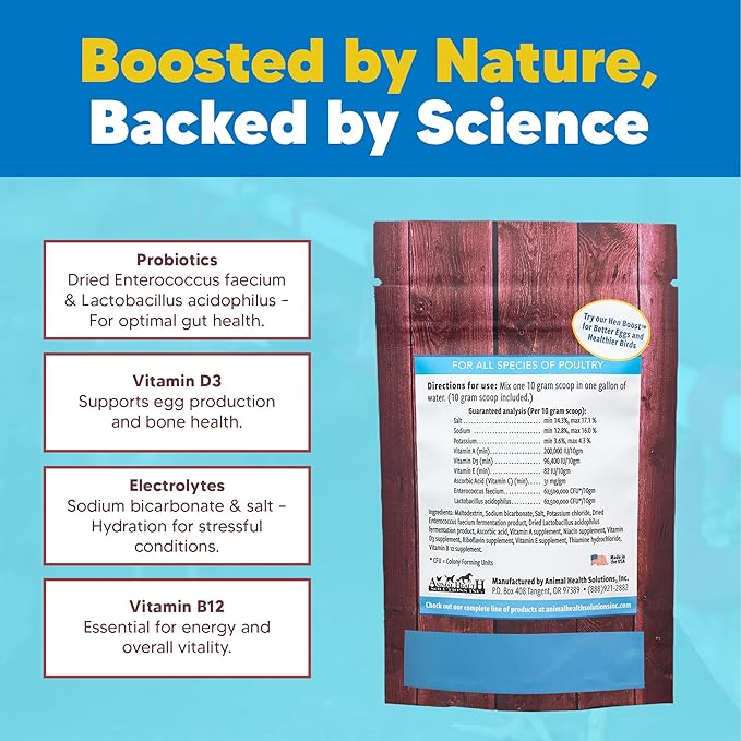 Flock PRO Chick Boost Probiotic - Probiotics, Vitamins, Minerals and Electrolytes for Chickens | Chicken Vitamins and Supplements for All Poultry - 3 oz