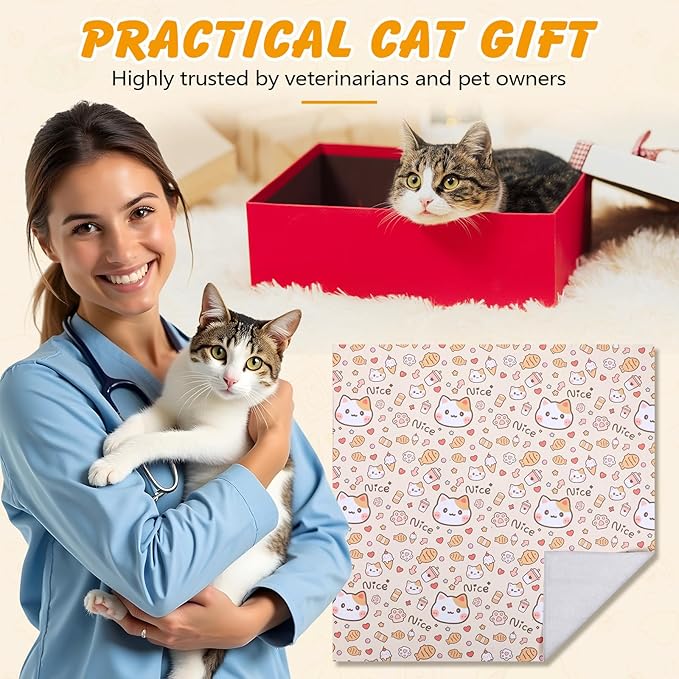 27.6 In Cat Grooming Wrap Self-Adhesive, Cat Wrap for Cutting Nails, Orange Anti-Escape Cat Restraint for Nail Clipping Cat Swaddle Wrap Cat Wrapping Cloth for Pet Cleaning and Beauty (Within 15lbs)