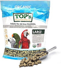 TOP's Parrot Food Pellets Hookbills, Small, Medium, Large Birds - Non-GMO, Peanut Soy & Corn Free, USDA Organic Certified - 1 lb / 453 g