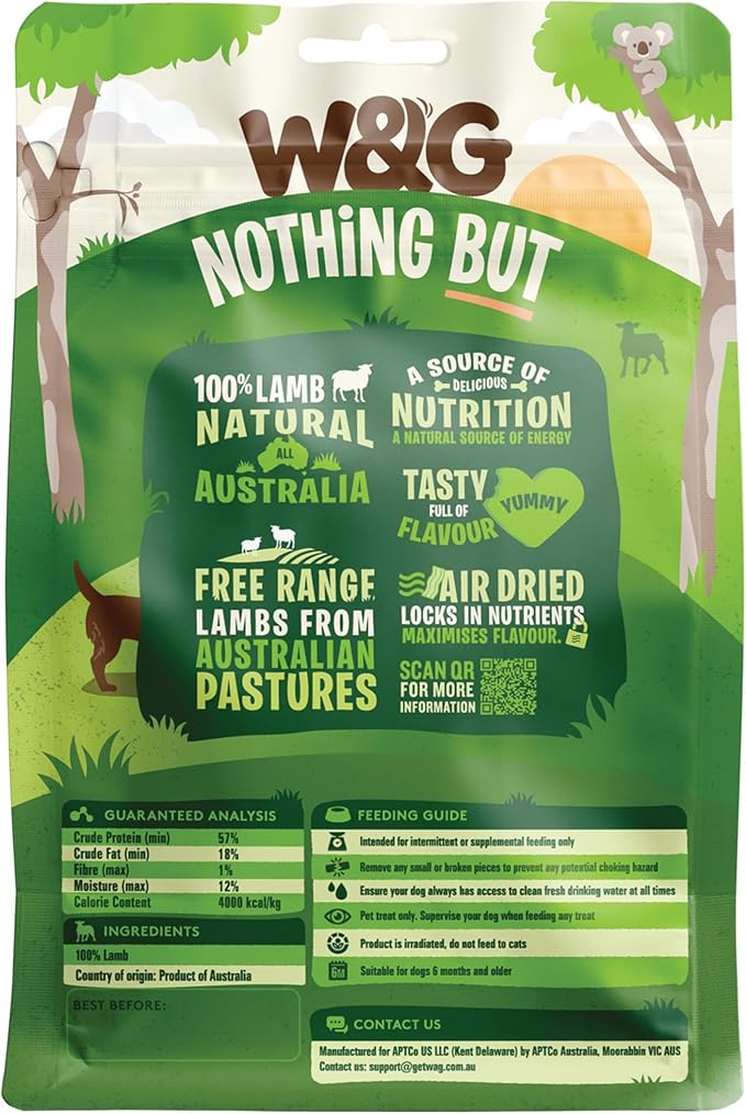 W&G Air Dried Lamb Liver, All Natural Dog Treats, Single Ingredient Chews, Alternative to Freeze Dried, Healthy Training Rewards, Easy to Break, 5oz