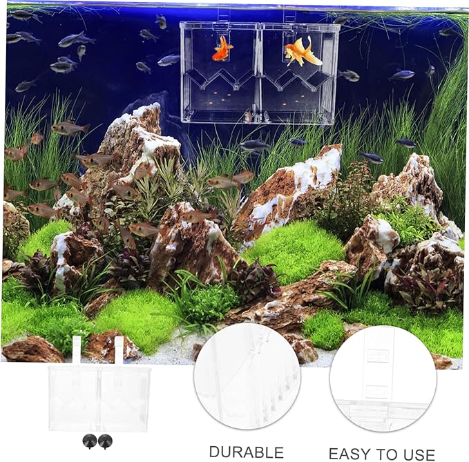 SUPVOX Fish Breeding Box Double Layer Isolation Hatchery for Aquariums Plastic Fish Breeding Case Divider for Fry