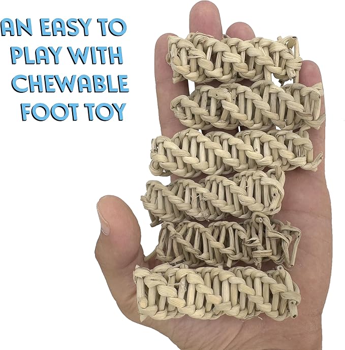 5305 Pk6 Small Vine Twists - Natural Bird Foot Toys, Handmade Vine Twists, Air Dried, Versatile, Easy for Birds to Interact with and chew, Great for Small pet Budgie Finch Lovebird Parrotlet