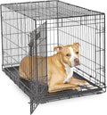 MidWest Homes for Pets 36-Inch iCrate for Medium-Large Breeds, 41-70 lbs, Single Door Folding Dog Crate with Divider Panel, Leak-Proof Tray & Secure Latches, Portable, Durable & Easy to Assemble