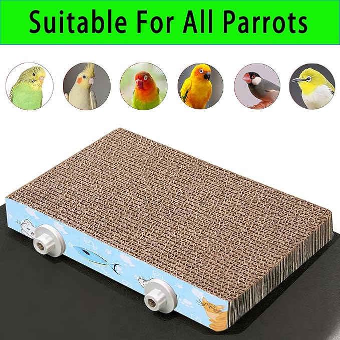 2Pcs 7.4in Paper Bird Toys, Bird Platform, Parrot Toy, Help Birds Clean Beak, Release Stress, Reduce Boredom - Suitable for Macaws, Small Parakeets, and Other Small to Medium-Sized Pet Birds