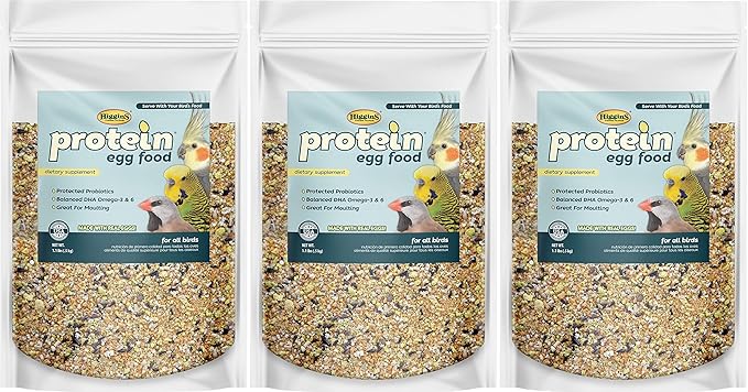 Higgins 3 Pack of Protein Egg Food, 1.1 Pounds Each, for All Birds