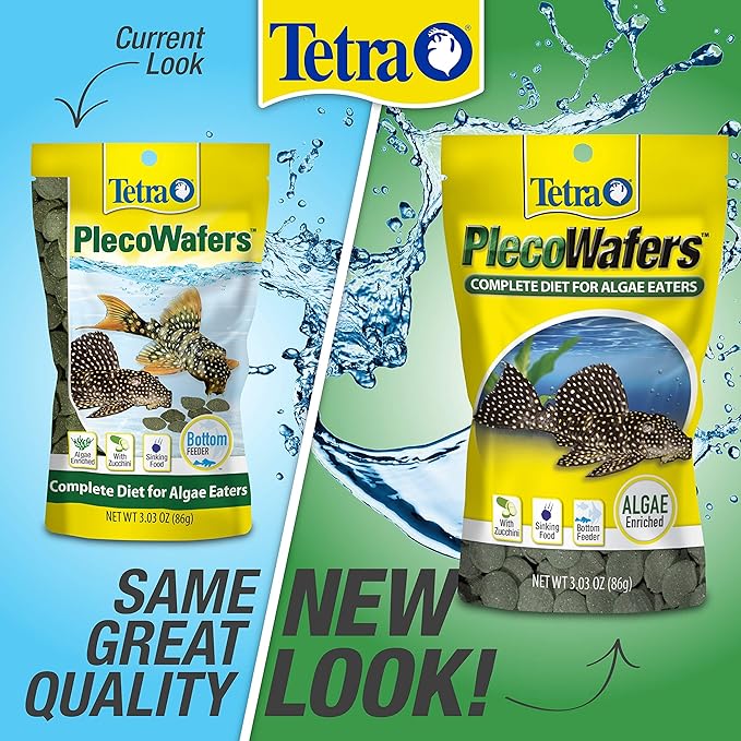 Tetra PlecoWafers Nutritionally Balanced Fish Food For Algae Eaters, 3.03 OZ (Pack of 24)