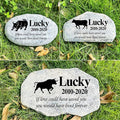 Personalized Bull Memorial Stone, Garden Memorial Stone Personalized, Cow Headstone, Bull Tombstone, Memorial Plaque Outdoor, Garden Stepping Stone (Bull & Cow)