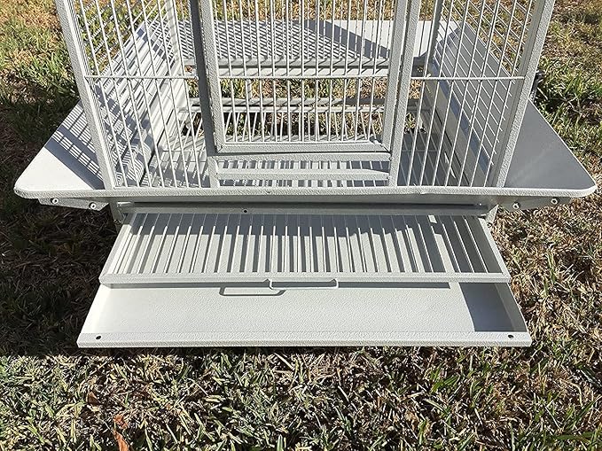Extra Large Wrought Iron Open/Close Play Top Bird Parrot Cage, Include Metal Seed Guard Solid Metal Feeder Nest Doors Overall Dimensions: 35.25" Wx29.5"x62"H(with Seed Skirt)