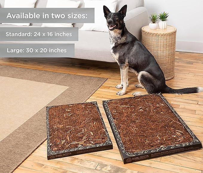 Bark Potty Standard Dog Potty Training Box - Disposable, Long-Lasting Pee Pad Litter Replacement - Leak Resistant, Multi-Use, Odor Neutralizing, Indoor/Outdoor Toilet Tray
