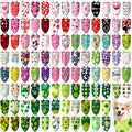 100 Pcs Seasonal Dog Bandanas Valentines Day St. Patrick's Day Easter Pet Bandanas Bulk Holiday Triangle Pet Bibs Scarf for Medium Large Dog Spring Festival Costume Decor