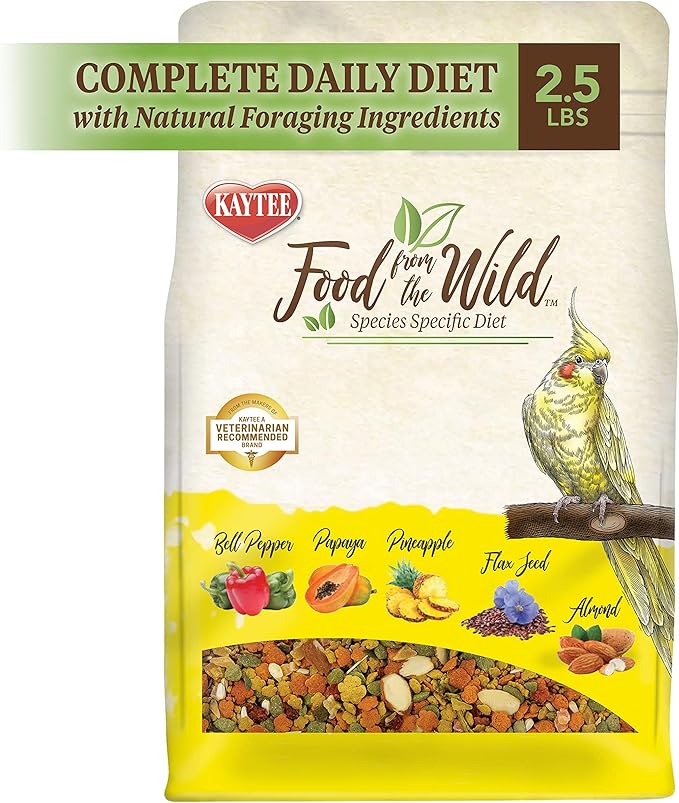 Kaytee Food from The Wild Natural Pet Cockatiel Bird Food, 2.5 Pound